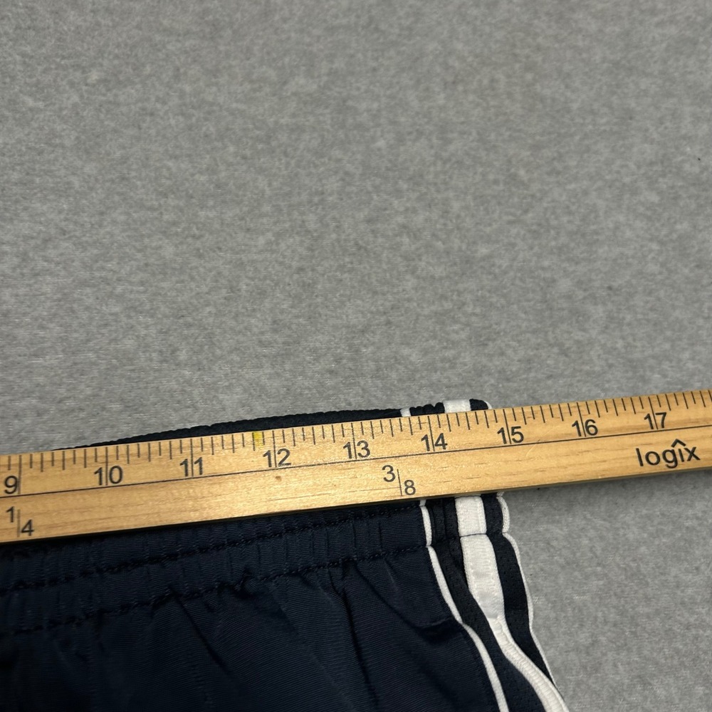 Adidas Track Pants Navy Blue Mens Size M 3-Stripe Wide Leg Vintage Sportswear - Picture 8 of 12